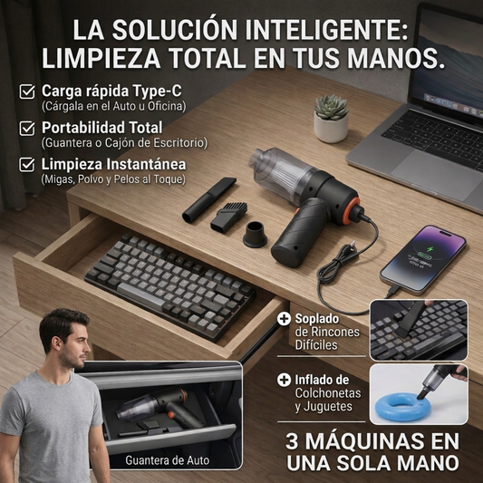 Aspiradora Portatil Recargable Para Auto