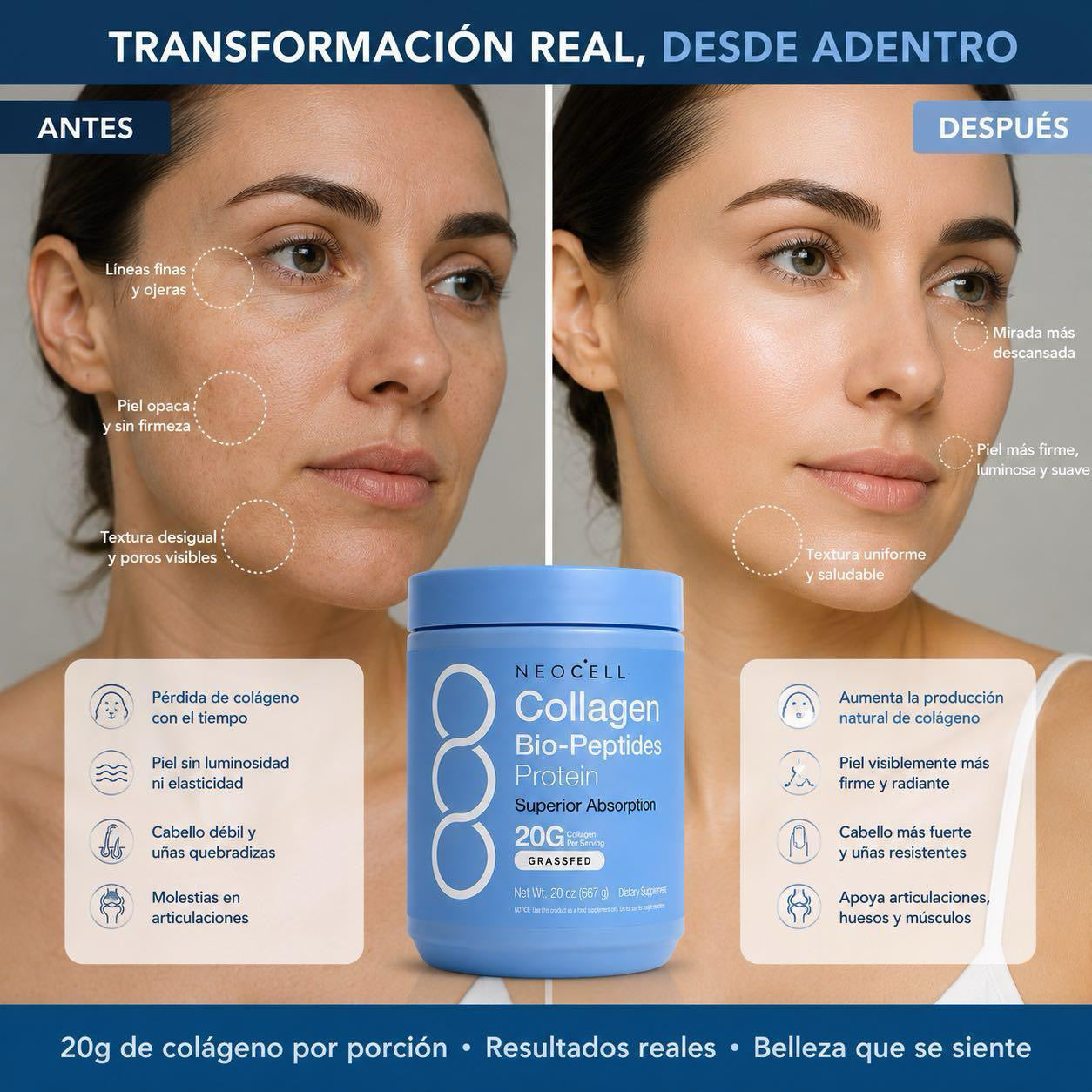 Colágeno  Bio-Peptides Premium (Fórmula Hidrolizada con Vitamina C de Alta Absorción)