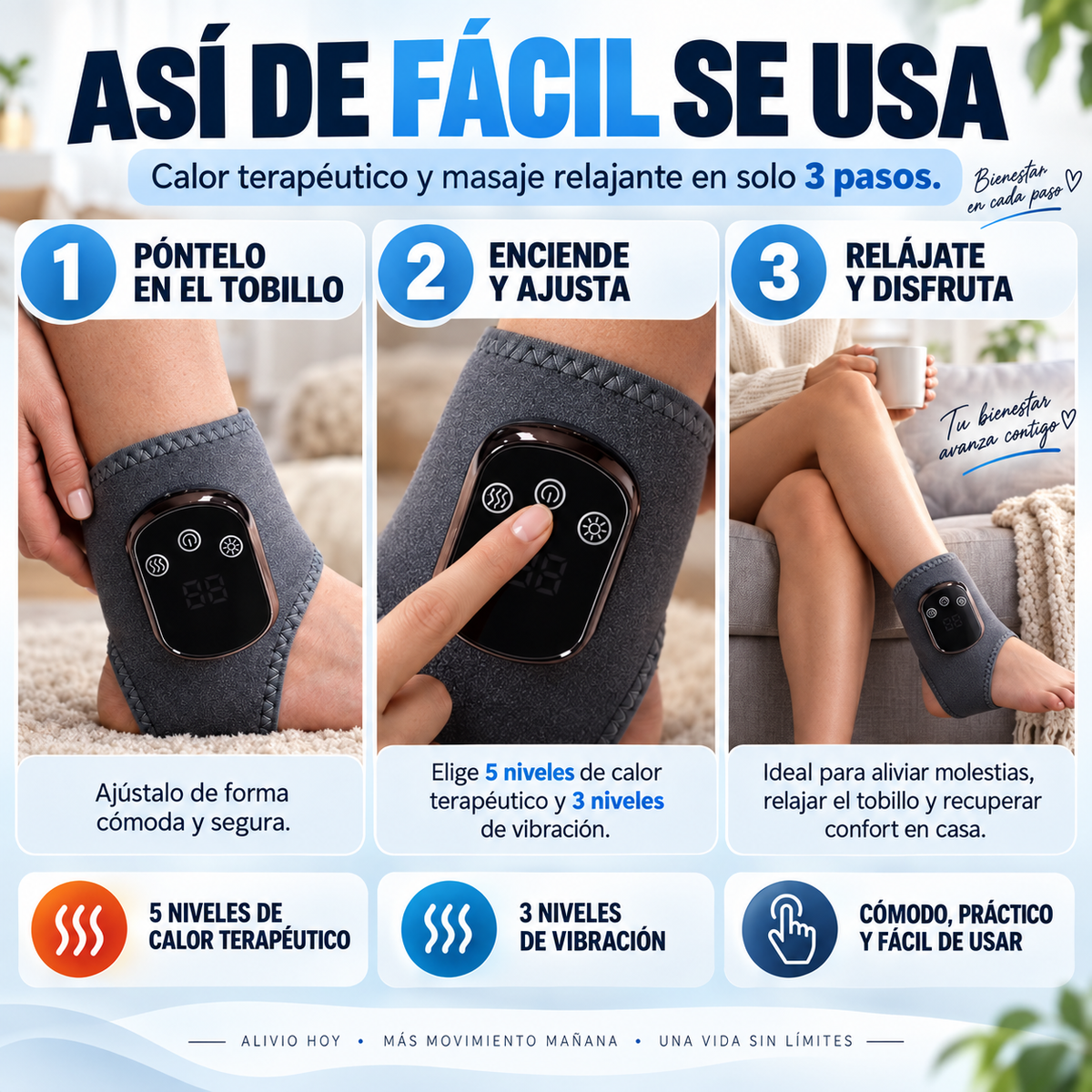 Tobillera Termica Con Masaje