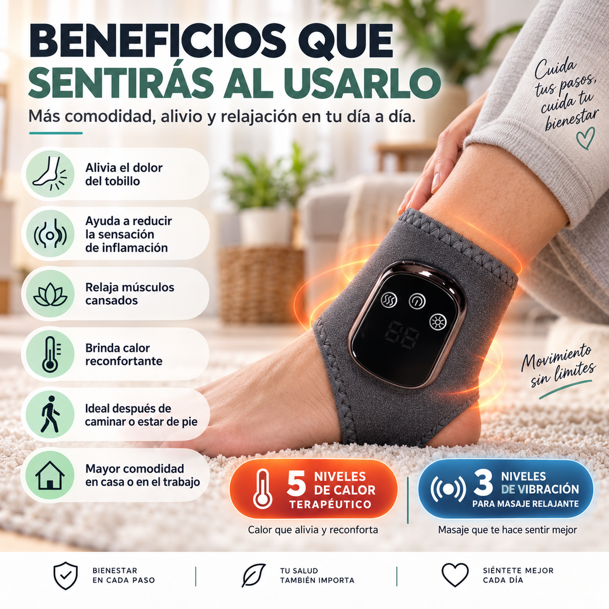 Tobillera Termica Con Masaje