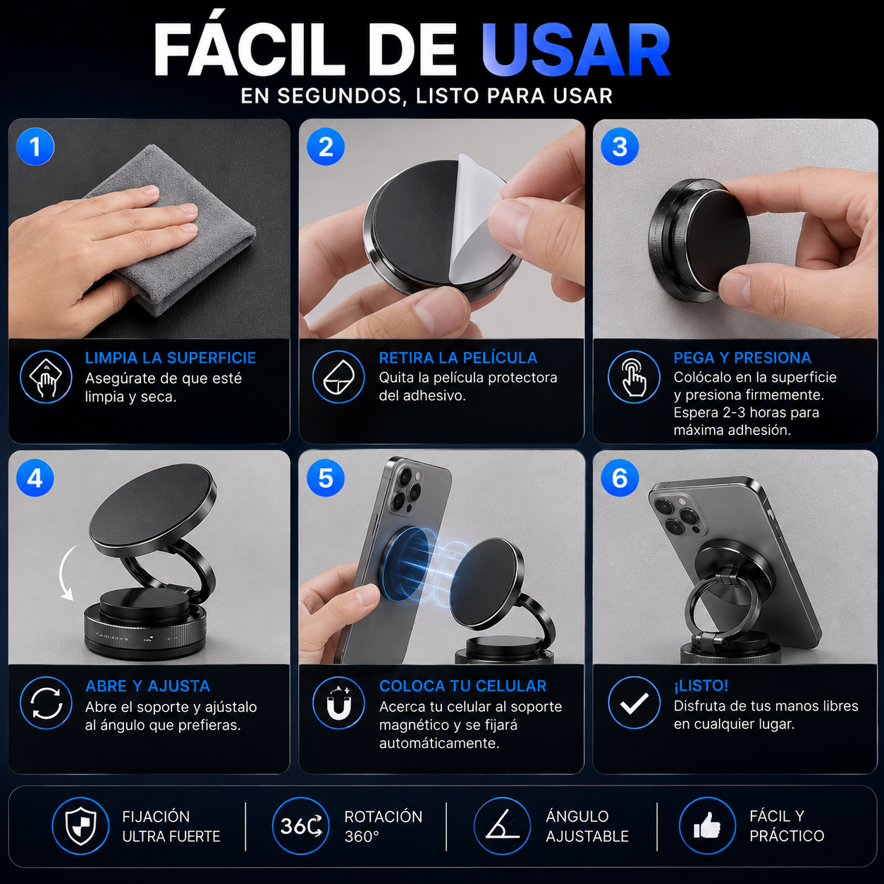 Soporte Magnetico Celular 360